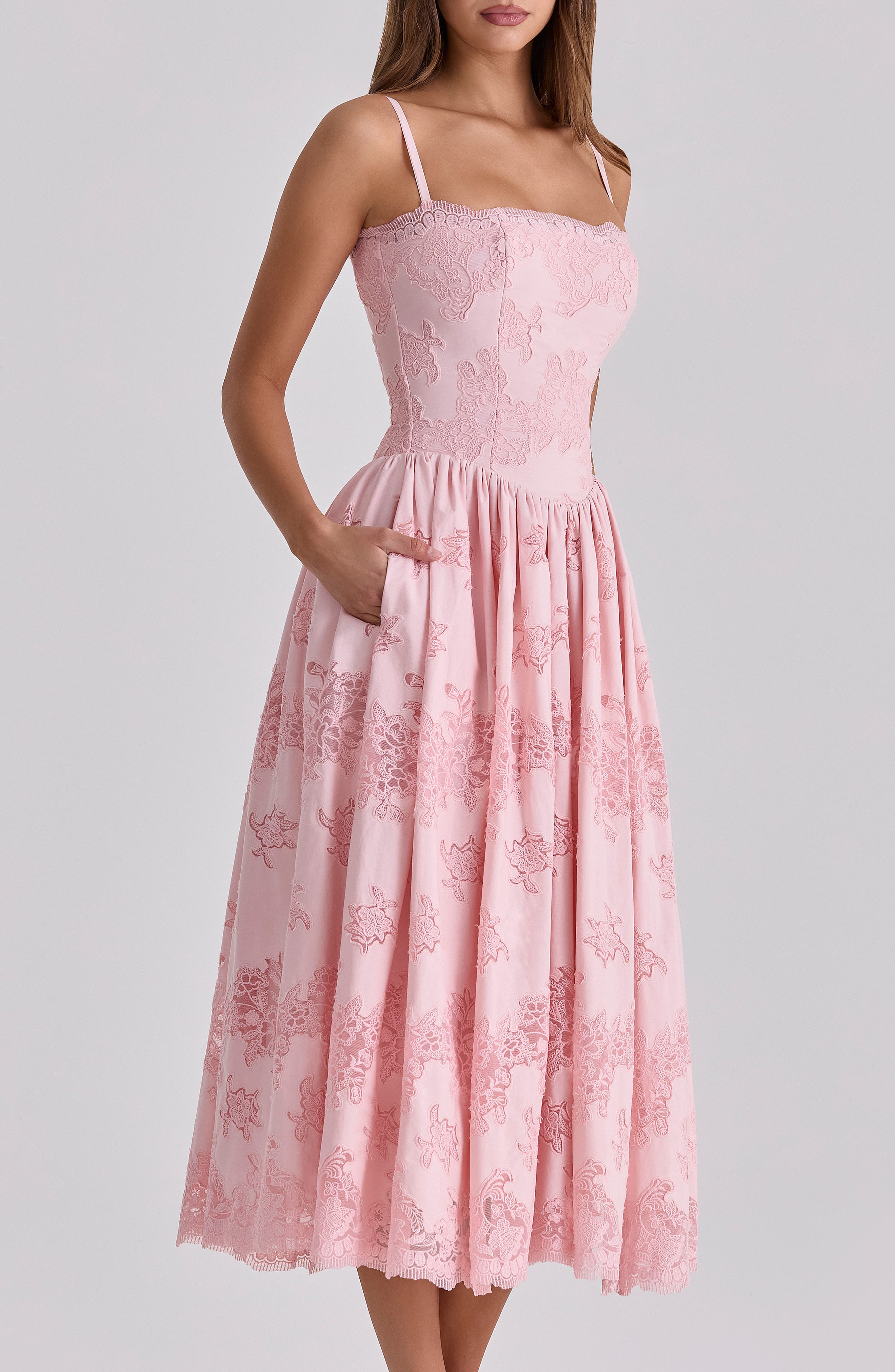 johnny was chloe lace dress Johnny Was Boho Tunic Dress Chocolate Brown Embroidered Inset Lace Scallop  M