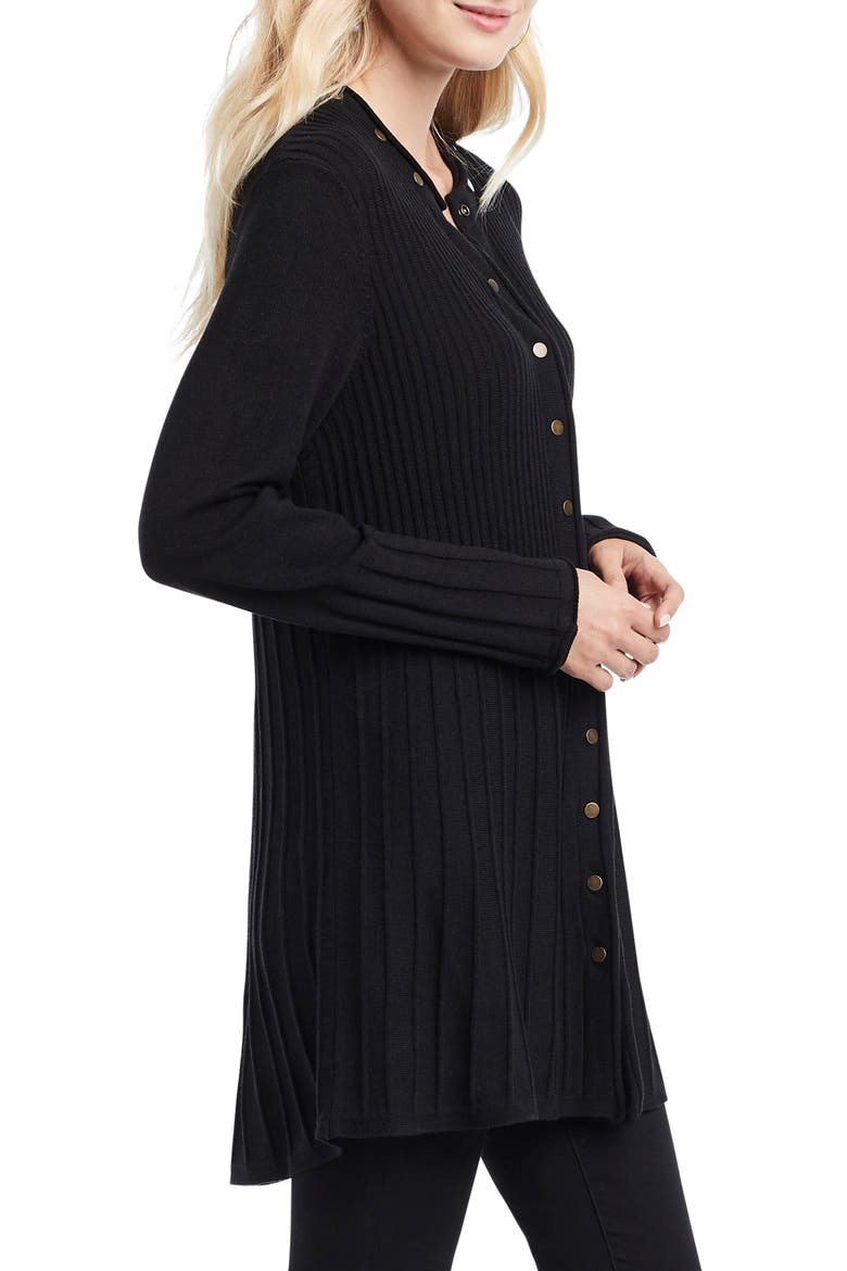 Rivet Flared Cardigan, Alternate, color, BLACK ONYX