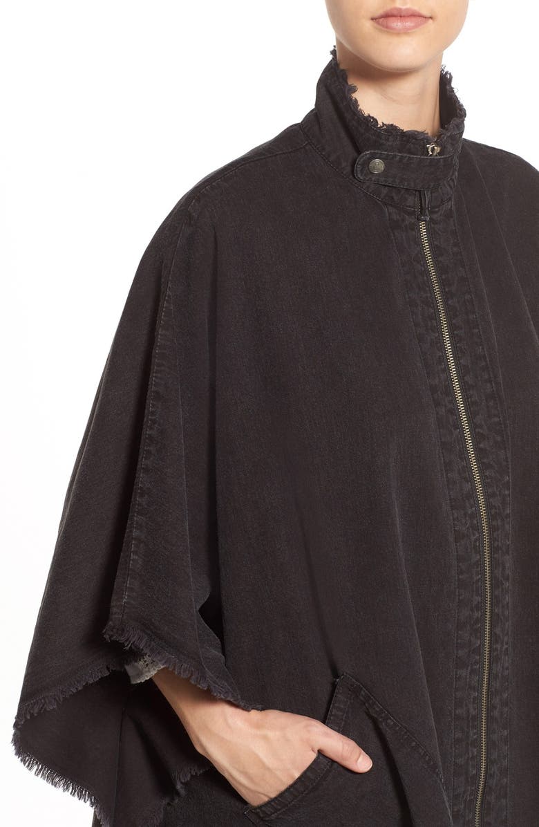Treasure & Bond Treasure&Bond Zip Front Denim Poncho, Alternate, color,