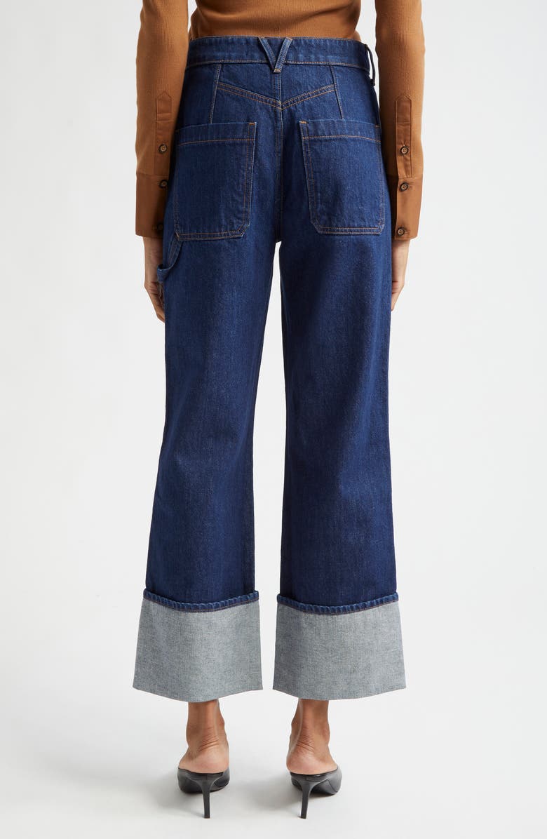 Veronica Beard Dylan Cuffed High Waist Relaxed Straight Leg Jeans, Alternate, color,