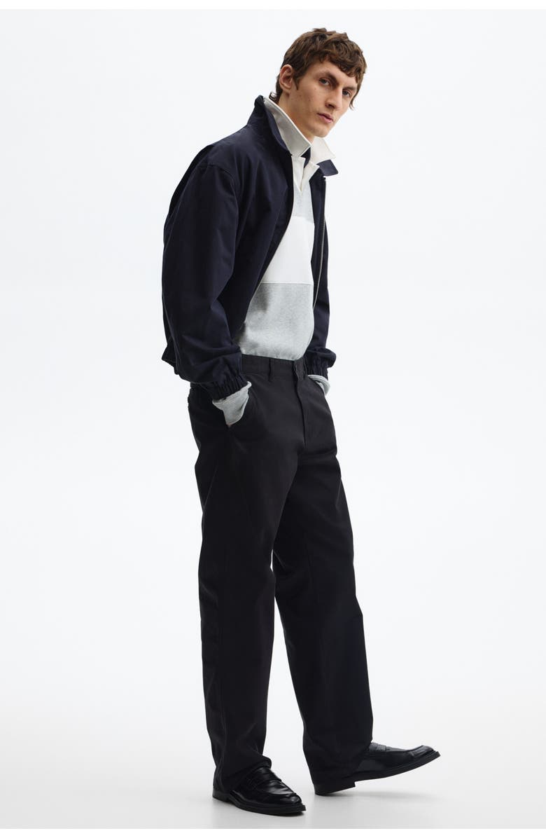 H&M Loose Fit Rugby Sweatshirt, Alternate, color, Light Gray Melange/Color Block