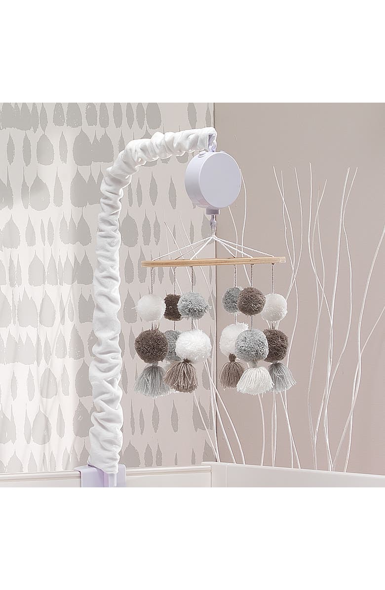 Lambs & Ivy Signature Pom Pom Musical Baby Crib Mobile, Alternate, color, White