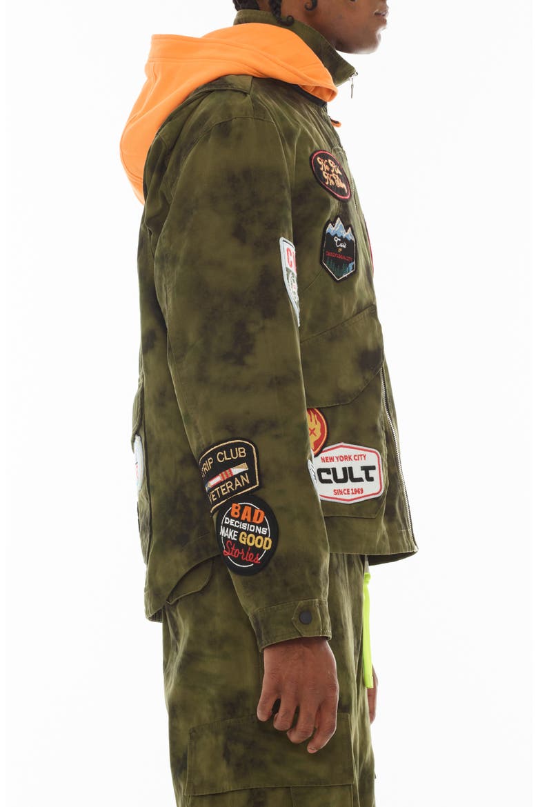 Y2K Patches Cotton Jacket, Alternate, color, CAMO
