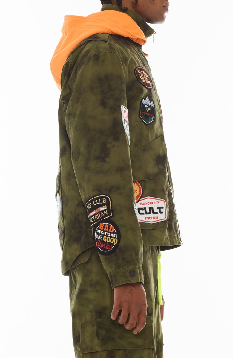 Cult of Individuality Y2K Patches Cotton Jacket, Alternate, color, Camo