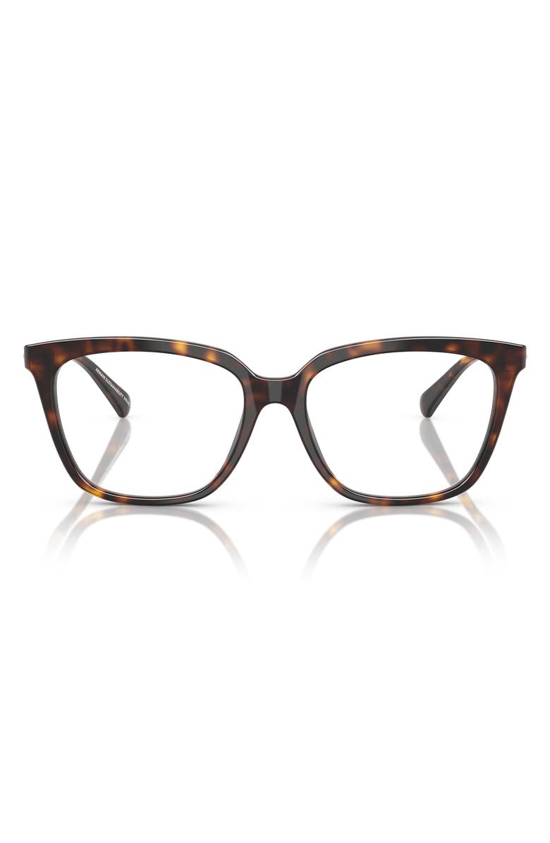 Emporio Armani 55mm Cat Eye Optical Glasses, Main, color, Shiny Havana / Demo Lens