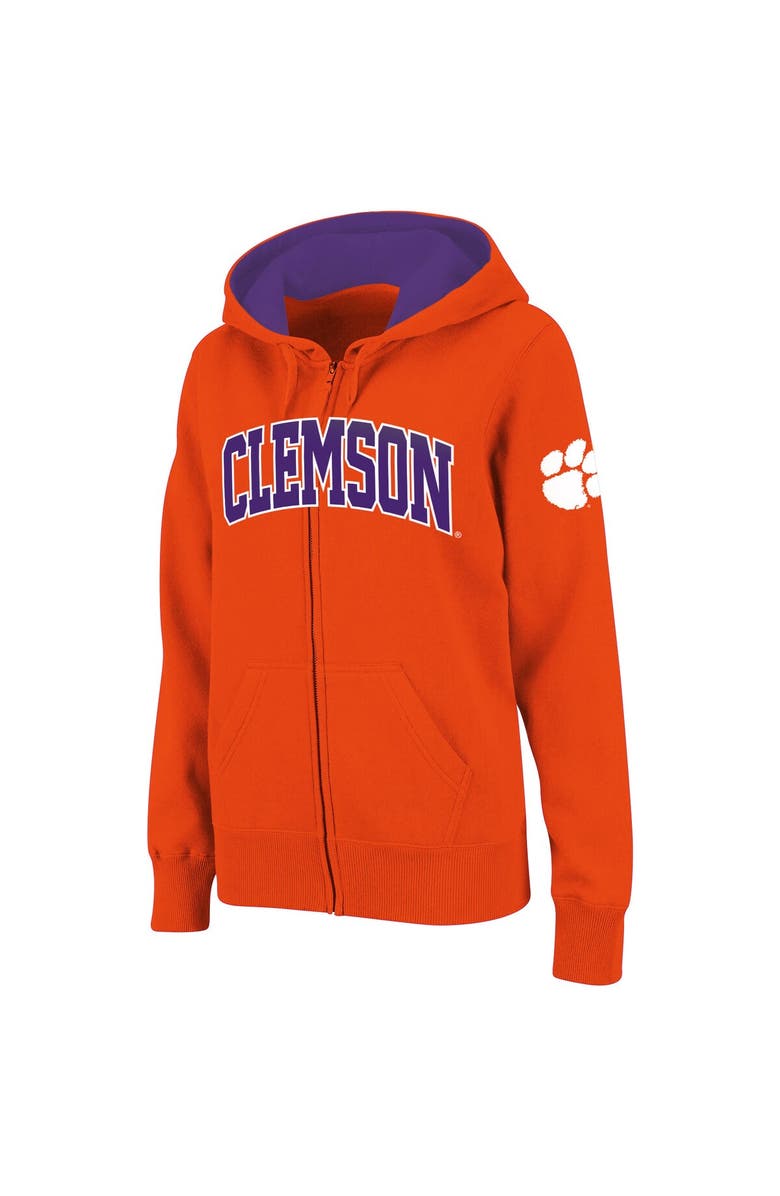 COLOSSEUM Women's Stadium Athletic Orange Clemson Tigers Arched Name Full-Zip Hoodie, Alternate, color, Orange