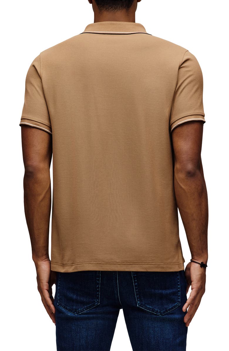 Psycho Bunny Joseph Tipped Pima Cotton Piqué Polo, Alternate, color, Toasted Coconut