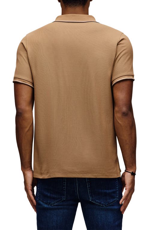 Psycho Bunny Joseph Tipped Pima Cotton Piqué Polo In Brown