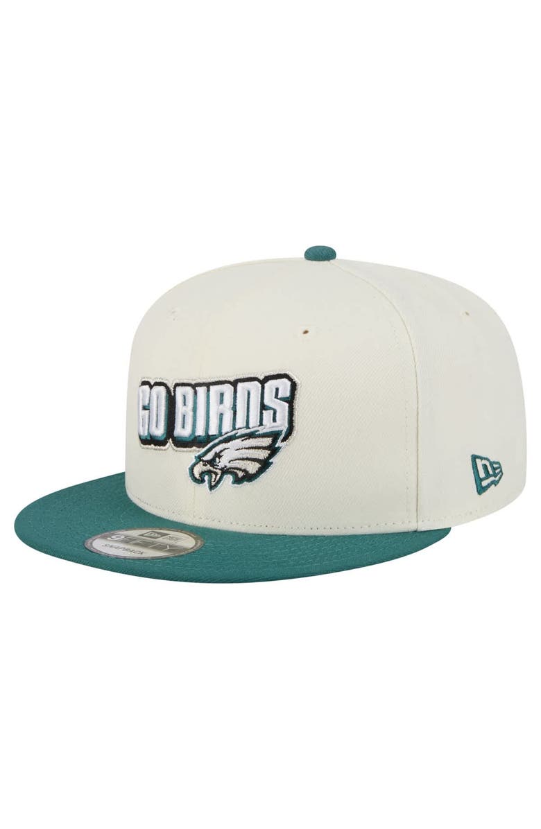New Era Men's New Era Cream/Midnight Green Philadelphia Eagles Super Bowl LIX Champions Side Patch Two Tone 9FIFTY Snapback Hat, Alternate, color, Cream