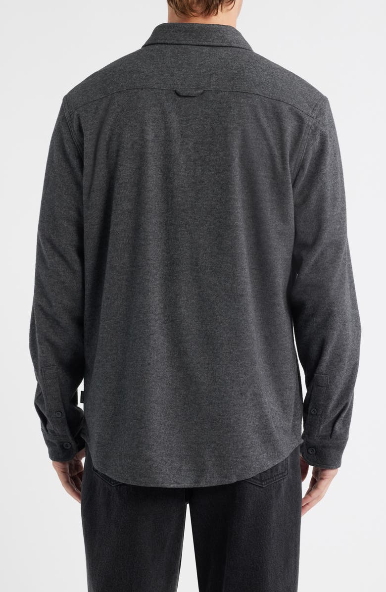 Rip Curl Grid Stretch Fleece Button-Up Shirt, Alternate, color, Black Marle