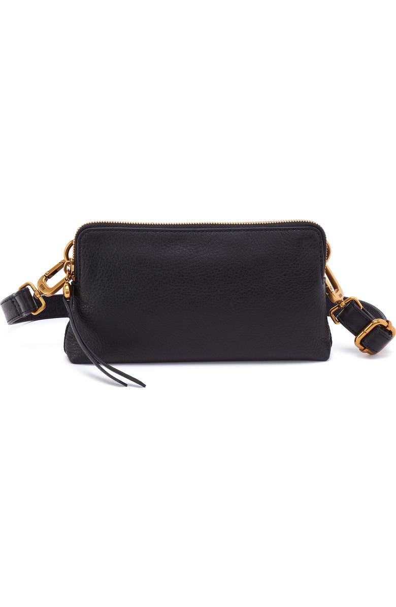 HOBO Slim Fern Leather Belt Bag, Main, color, Black