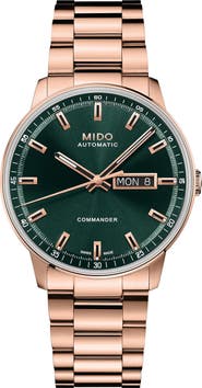 MIDO Commander Datoday Automatic Rose Gold Tone Bracelet Watch, 40mm