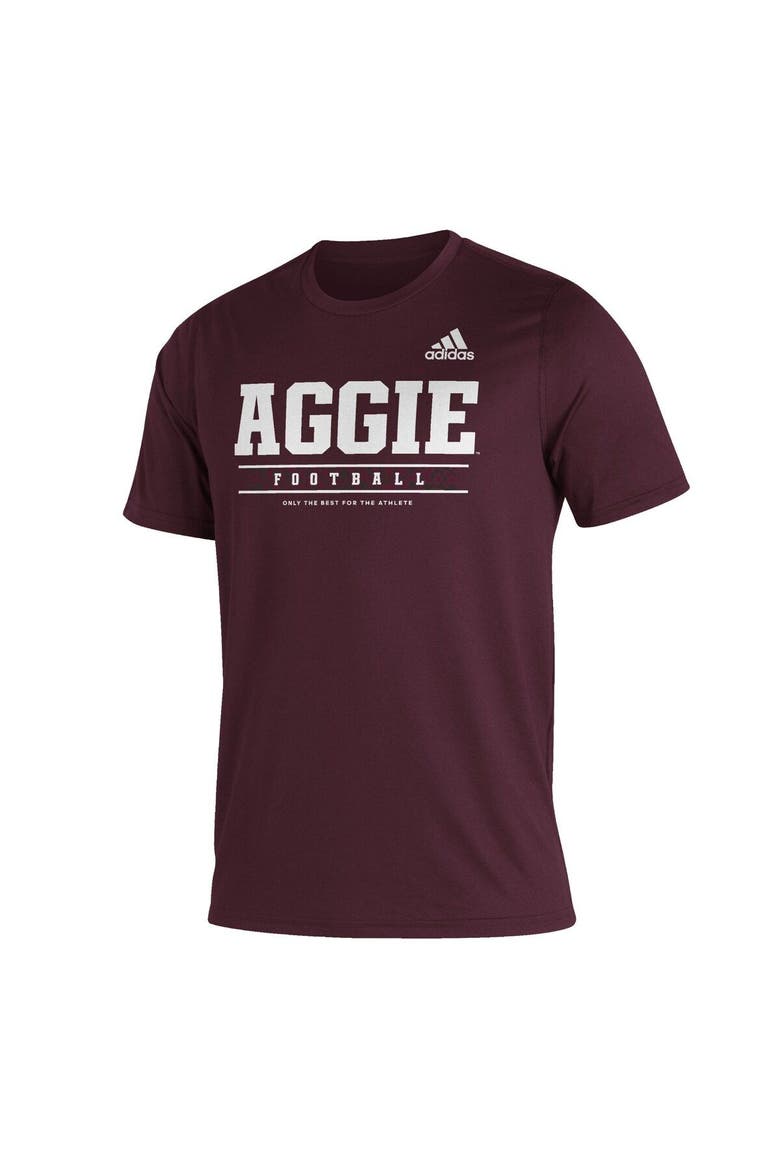 Men's adidas Maroon Texas A&M Aggies Sideline Football Locker Practice Creator AEROREADY T-Shirt, Alternate, color, Maroon