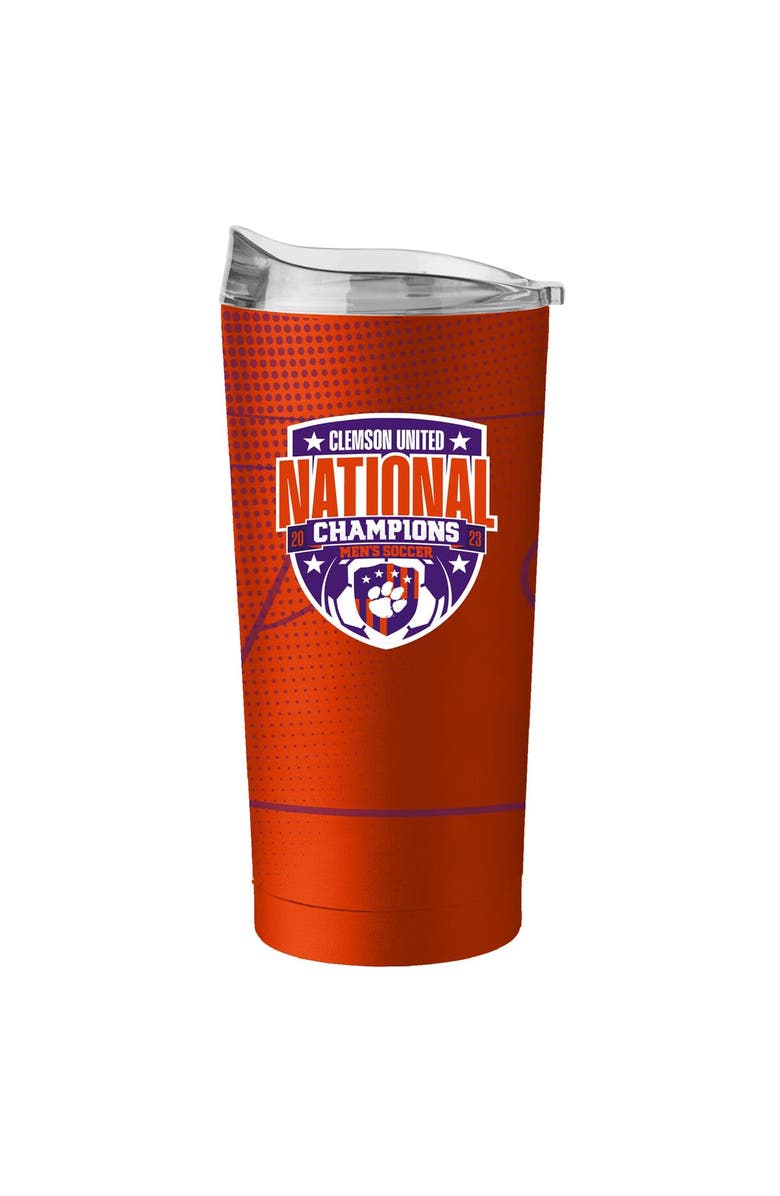 LOGO BRANDS Clemson Tigers 2023 NCAA Men's Soccer National Champions 30oz. Powder Coat Tumbler, Main, color, 