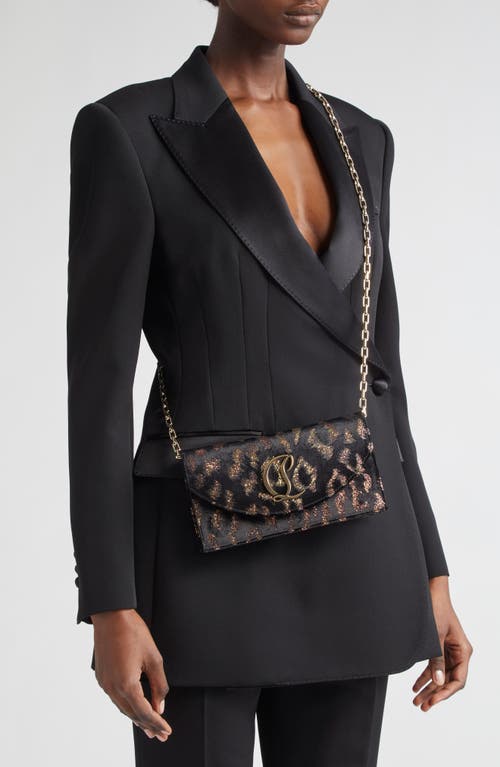Christian Louboutin Loubi54 Fil Coupé Velvet Clutch In Brown