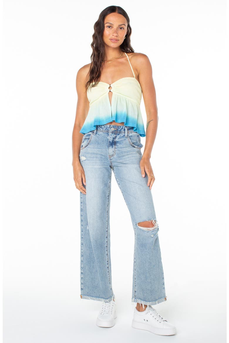 Magic Hour Ombré Halter Top, Alternate, color, AZURE BLUE SOLID