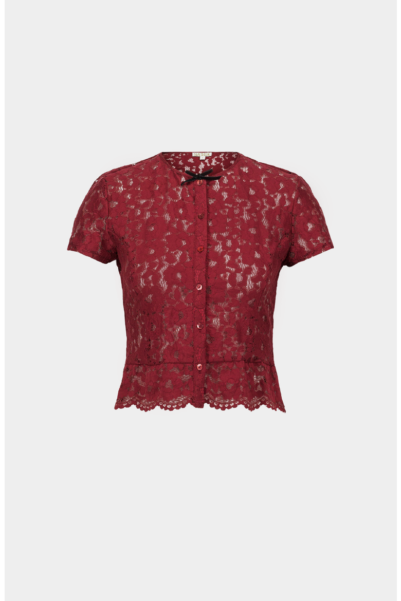 Lace Top, Main, color, Burgundy