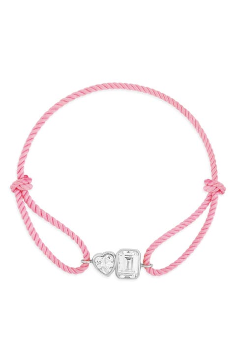 Cubic Zirconia Corded Slider Bracelet