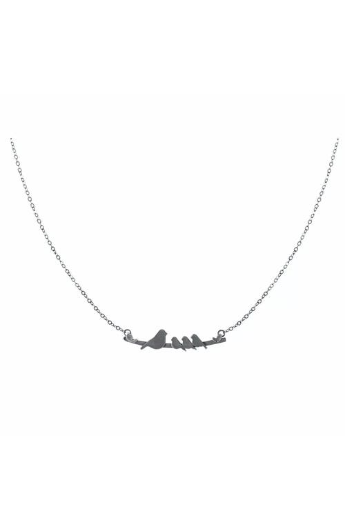 Figs And Ginger Mother Nestling Birds Necklace In Gray