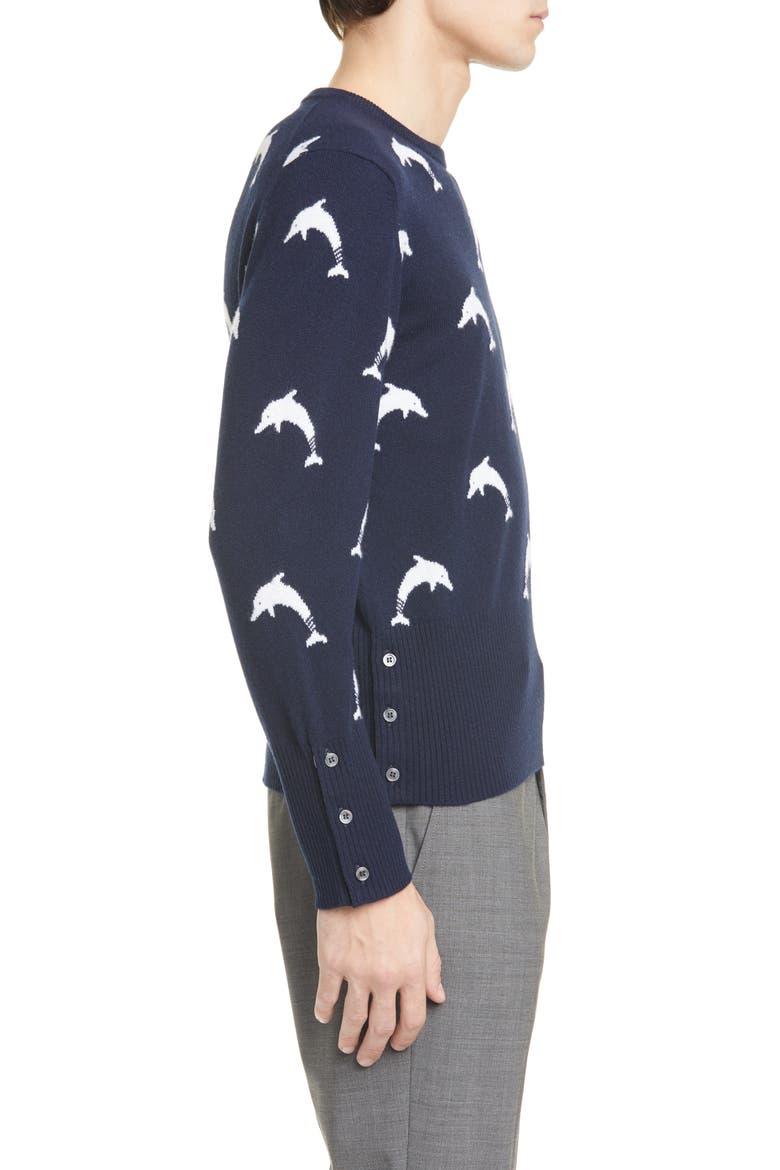 Dolphin Cashmere Sweater, Alternate, color, NAVY