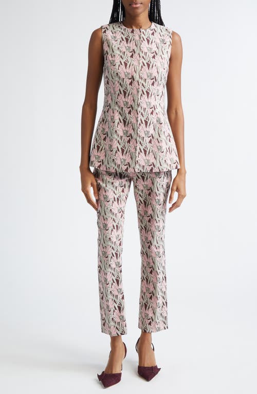 Veronica Beard Jessup Floral Jacquard Vest In Gray