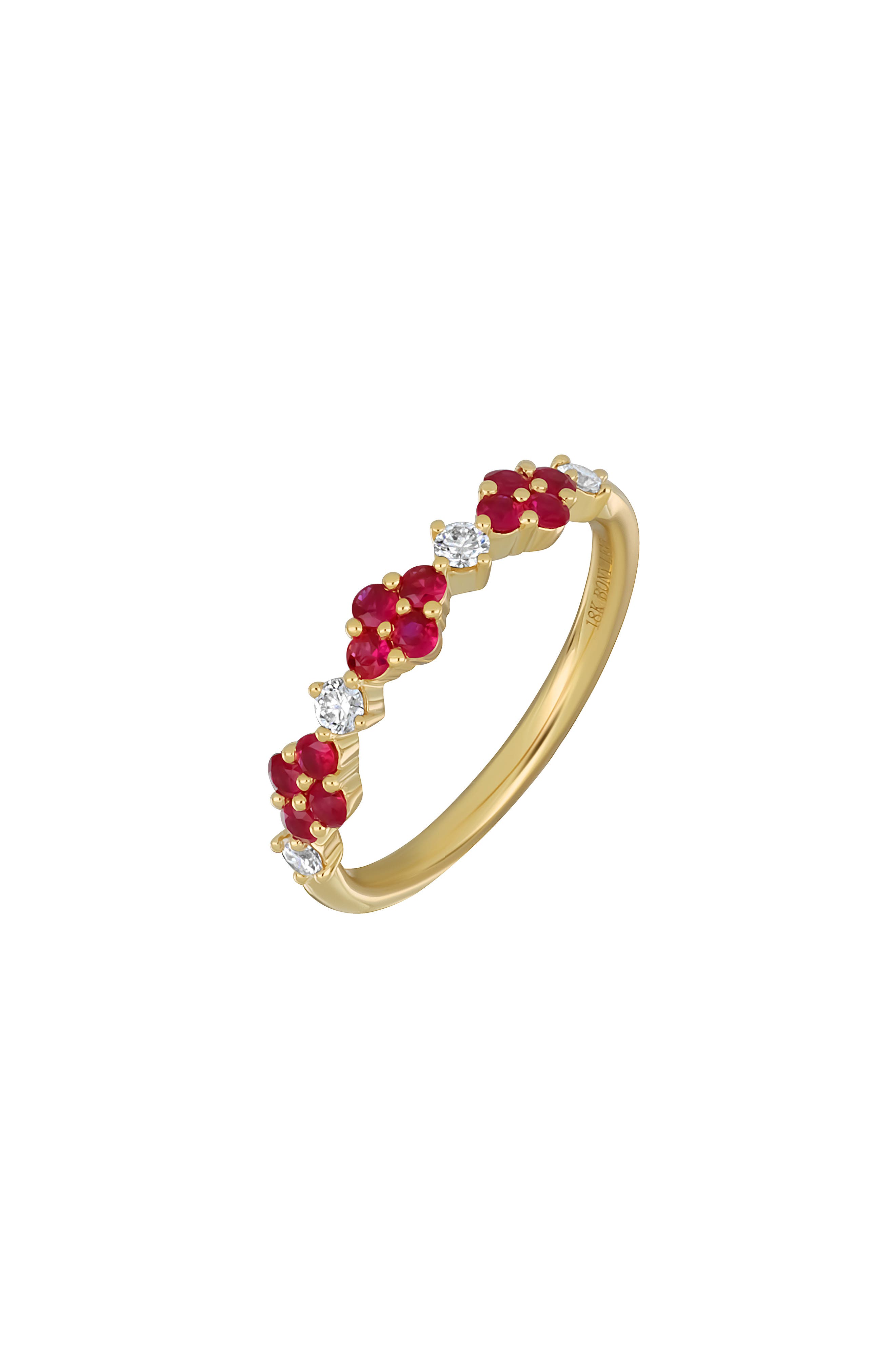 Bony Levy El Mar 18K Yellow Gold Ruby & Diamond Stackable Ring