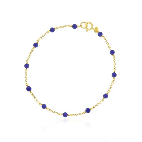 Lapis Bead Chain Bracelet