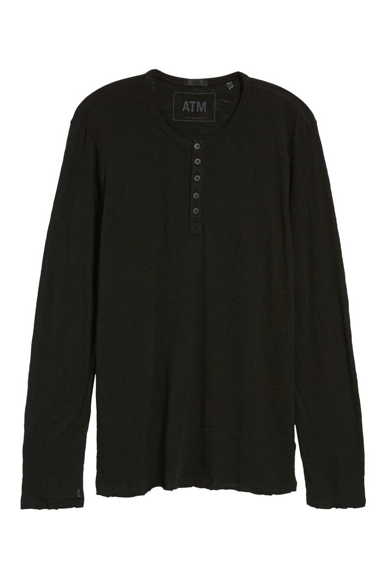 Raw Edge Henley, Main, color, BLACK