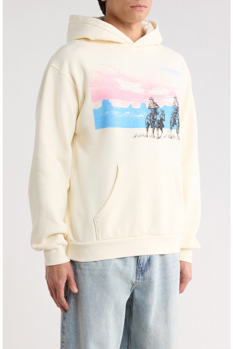 Drifting Fleece Graphic Hoodie, Alternate, color, BONE