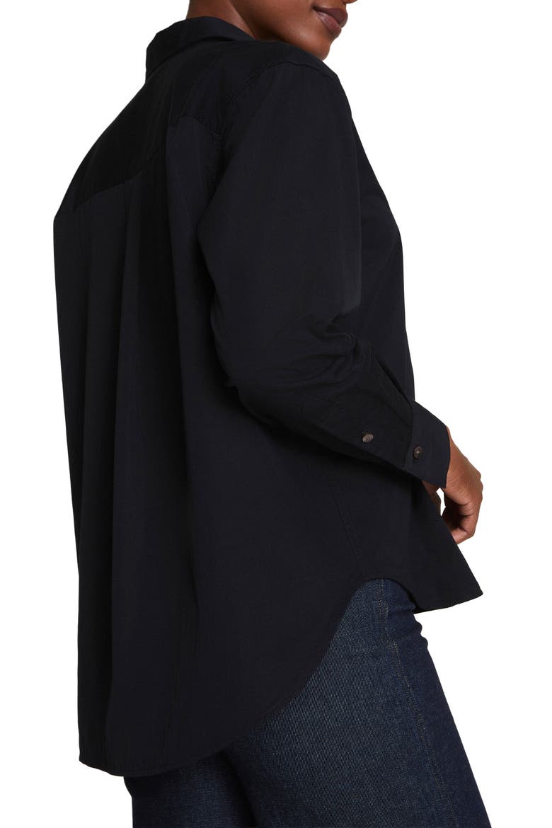 Relaxed Fit Poplin Button-Up Shirt, Alternate, color, CLASSIC BLACK
