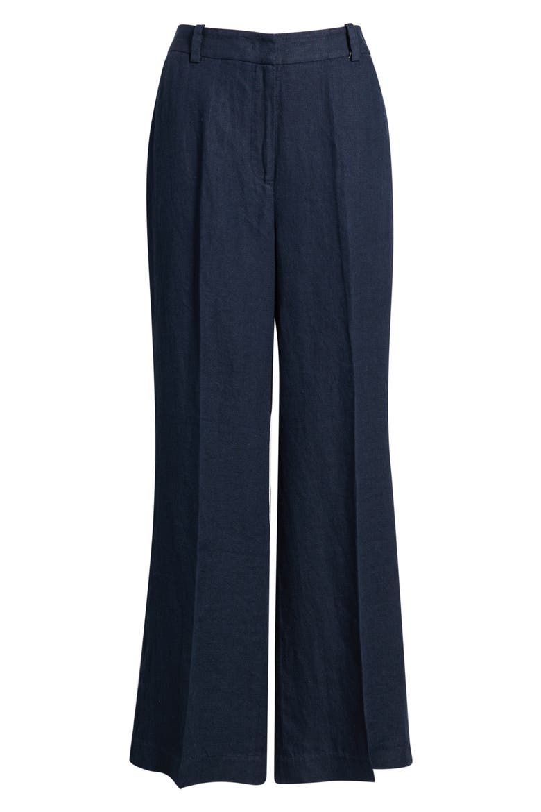 The Ellie Linen Wide Leg Pants, Alternate, color, NAVY