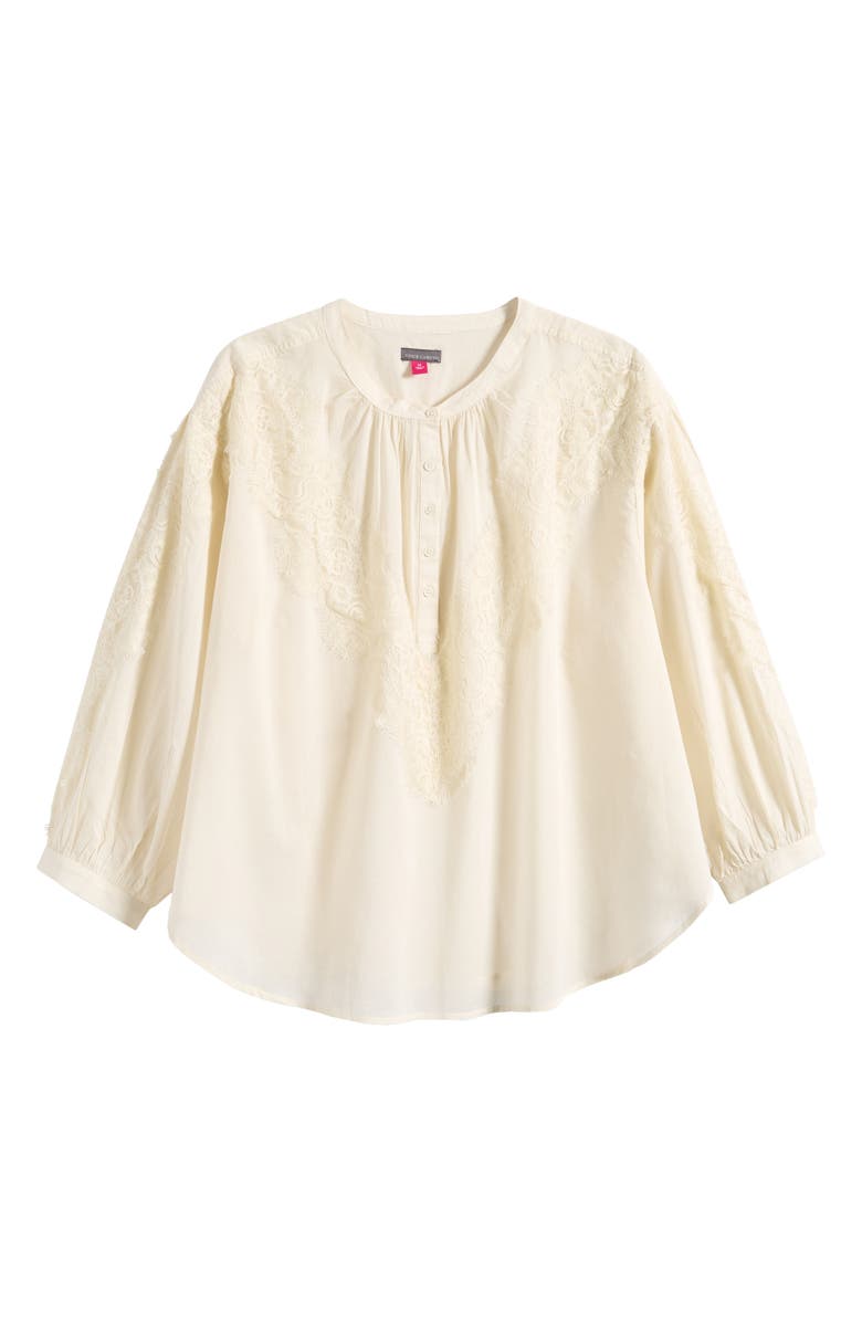 Vince Camuto Lace Half Placket Top, Main, color, New Ivory