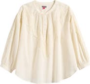 Vince Camuto Lace Half Placket Top