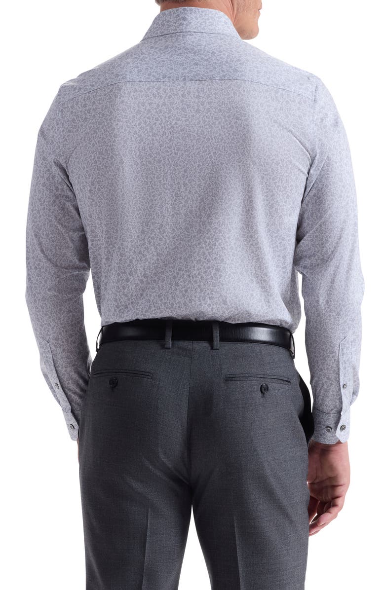 Bugatchi Jimmy OoohCotton<sup>®</sup> Floral Button-Up Shirt, Alternate, color, Platinum