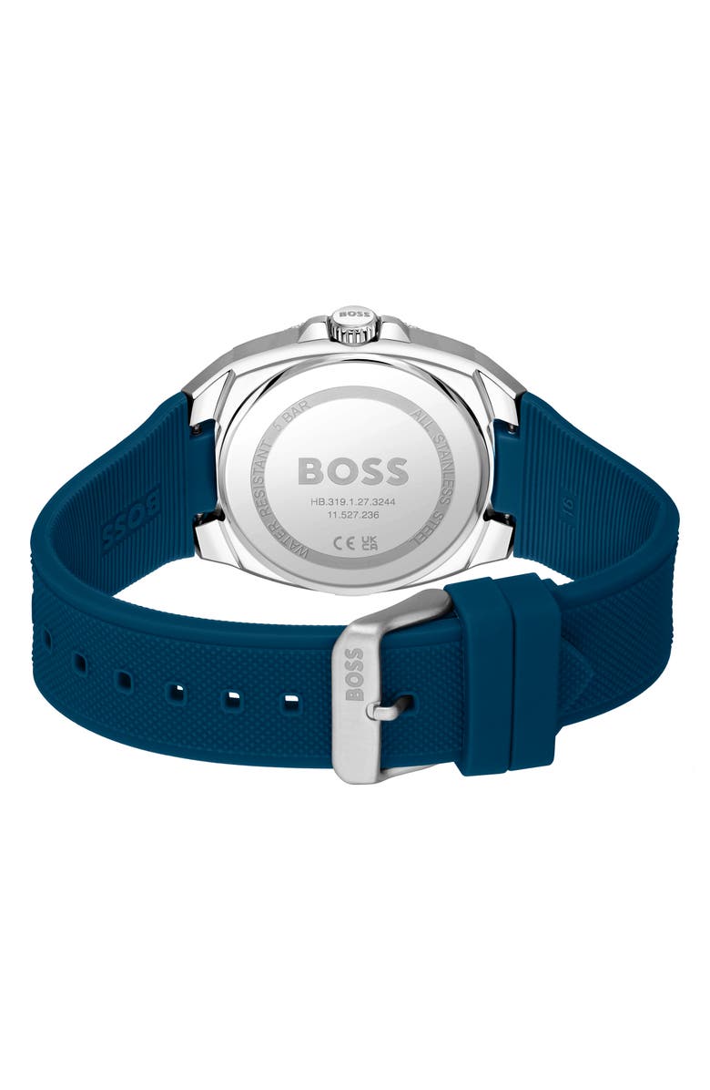 BOSS Walker Silicone Strap Watch, 41mm, Alternate, color, 