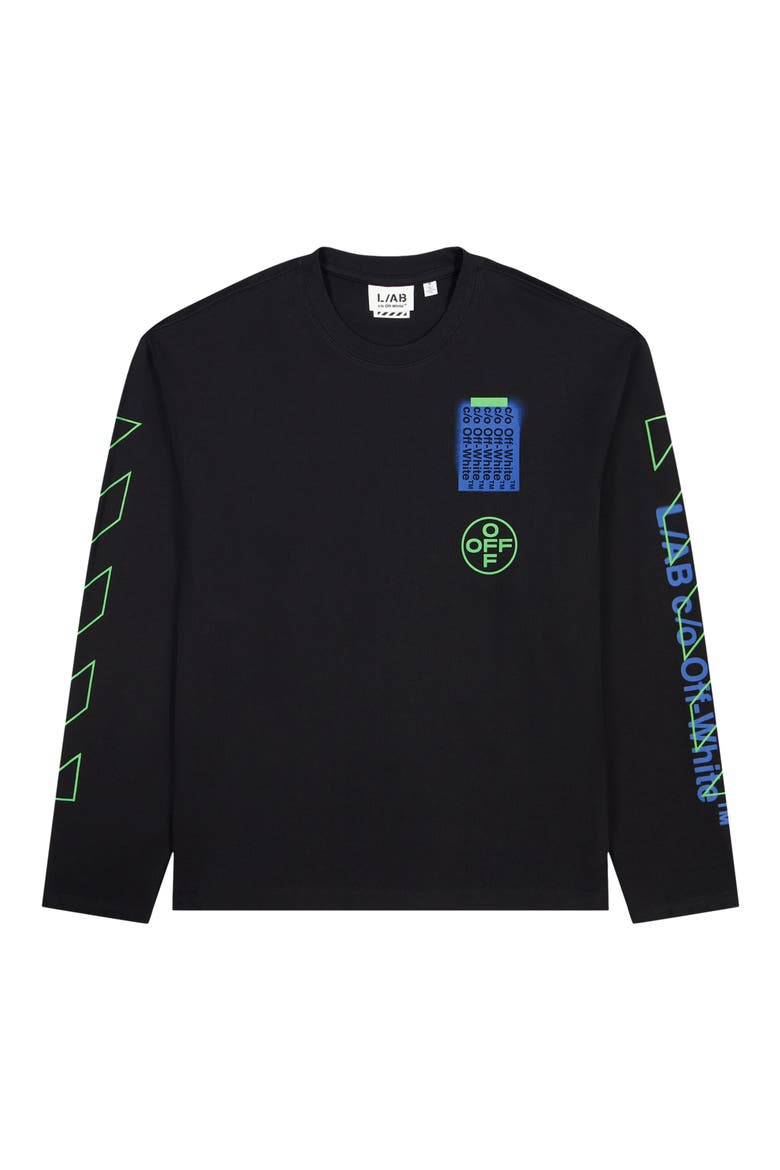 Off Active Long Sleeve Cotton Graphic T-Shirt, Alternate, color, BLACK