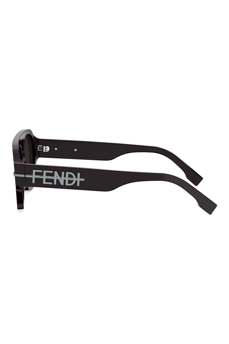 'Fendigraphy 55mm Geometric Sunglasses, Alternate, color, SHINY BORDEAUX / BROWN