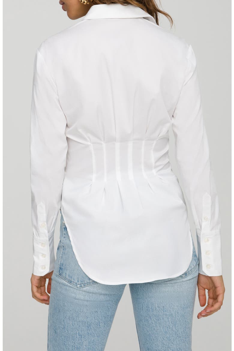 Dart Waist Button-Up Shirt, Alternate, color, WHITE001