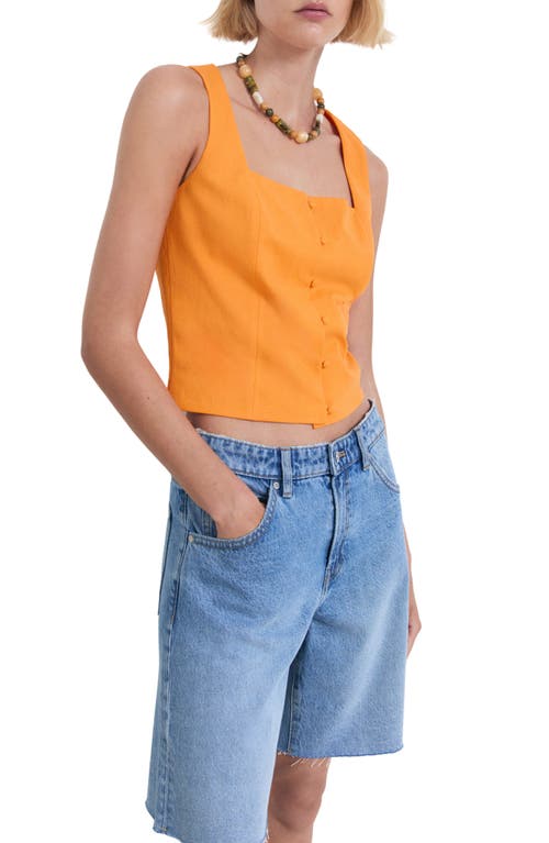 Mango Square Neck Vest In Yellow