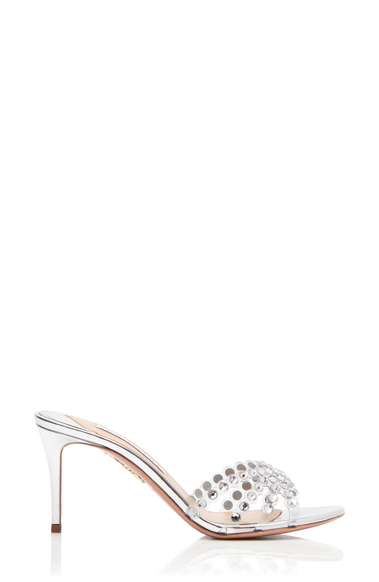 Aquazzura Tequila Crystal Clear Slide Sandal, Alternate, color, 