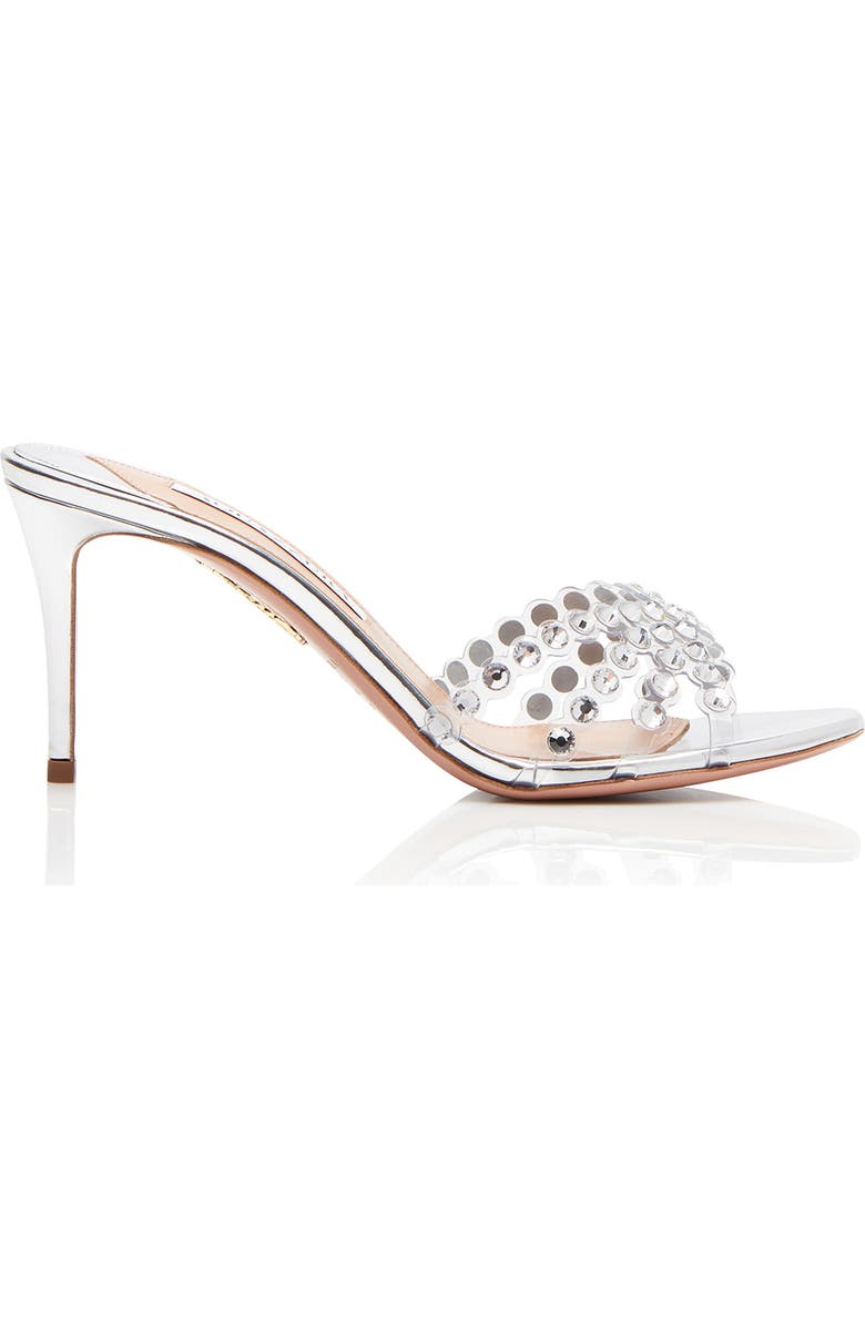 Aquazzura Tequila Crystal Clear Slide Sandal, Alternate, color,