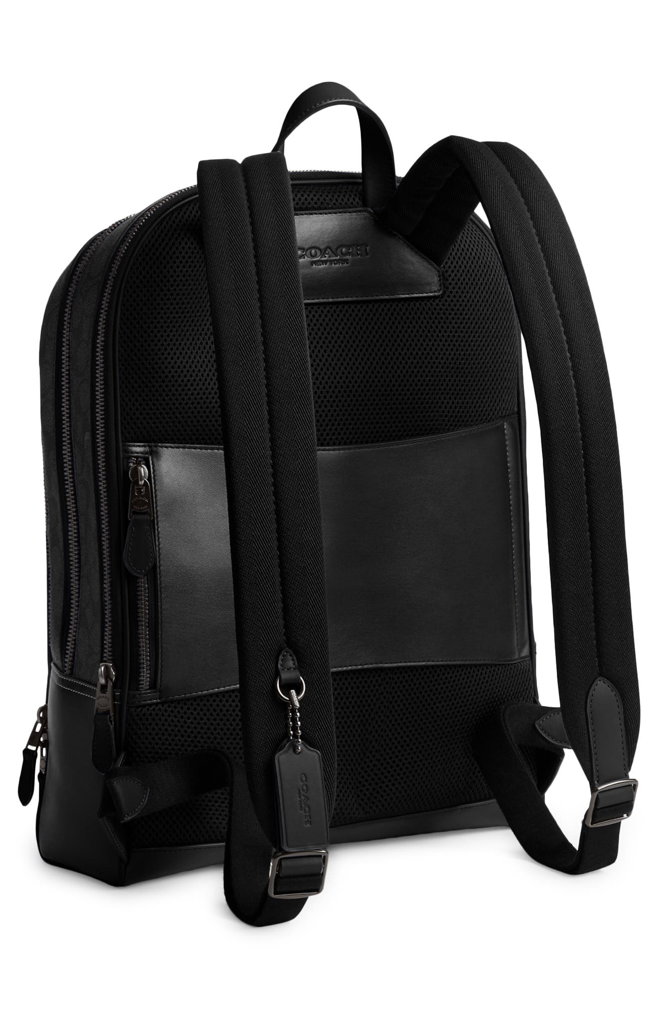 Gotham Coated Canvas & Leather Backpack, Alternate, color, CHARCOAL