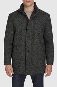 Andrew Marc Dorsey Plaid Wool Blend Car Coat