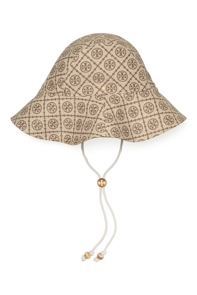 T Monogram Bucket Hat, Alternate, color, HAZEL