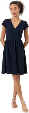 Pact Fit & Flare Crossover Dress