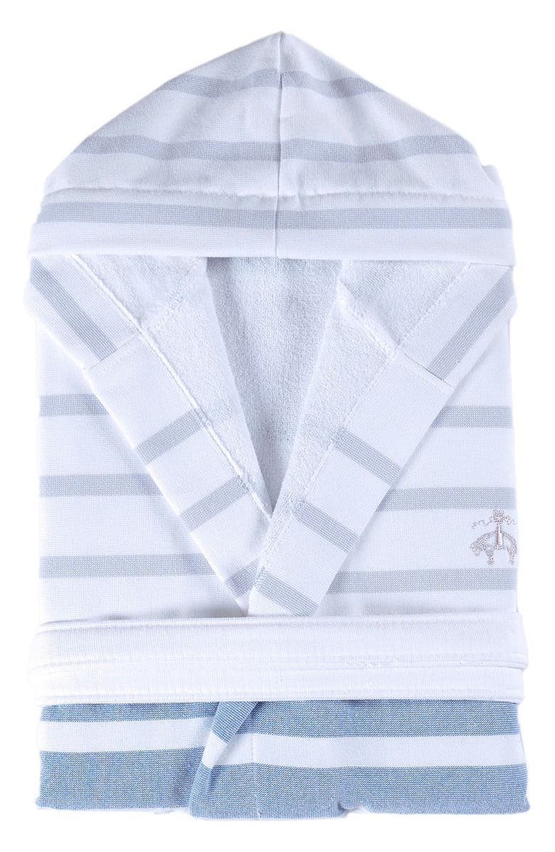Brooks Brothers Turkish Peshtemal Cotton Robe, Alternate, color, Blue