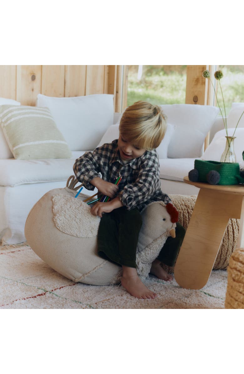 Lorena Canals Pouf Chicken, Alternate, color, Natural, Red, Honey