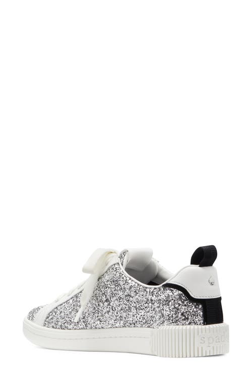 Kate Spade K As In Kate Glitter Court Sneakers In Silver Multi.