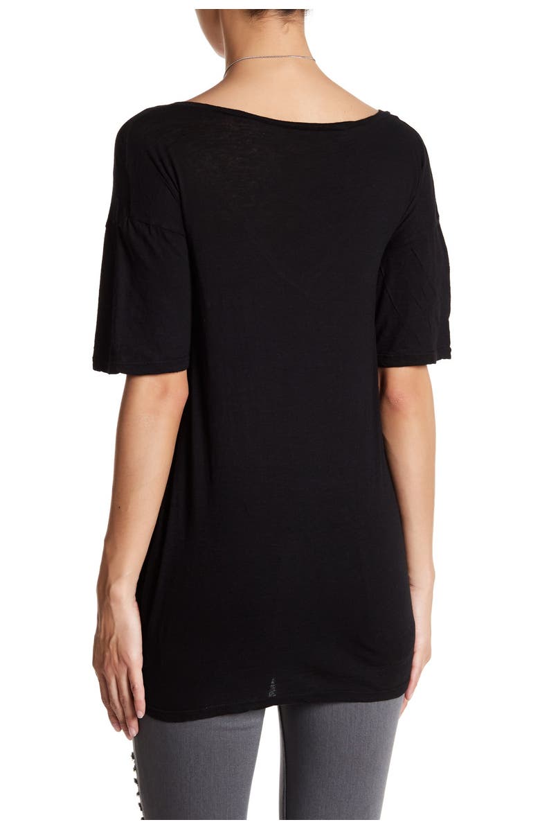 GO COUTURE V-Neck Pocket Boyfriend T-Shirt, Alternate, color, Black