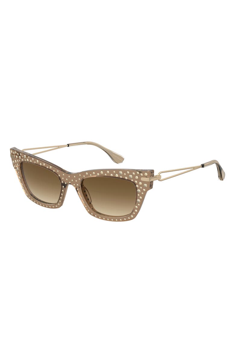 Stuart Weitzman 52mm Gradient Cat Eye Sunglasses, Alternate, color, Beige/ Brown